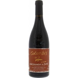 Photographie d'une bouteille de vin rouge St-Prefert Ferrando Colombis 2020 Chtneuf Rge Bio 75cl Crd
