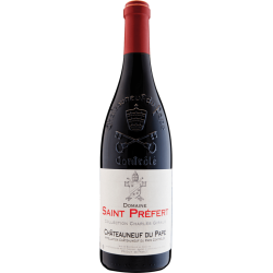 Photographie d'une bouteille de vin rouge St-Prefert Charles Giraud 2019 Chtneuf Rge Bio 75cl Crd
