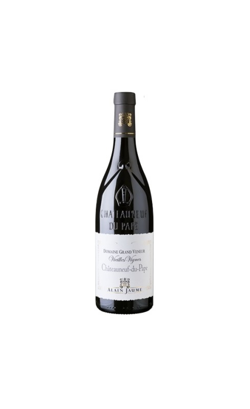 Photographie d'une bouteille de vin rouge Jaume Grand Veneur Vv 2019 Chtneuf Rge 75 Cl Crd