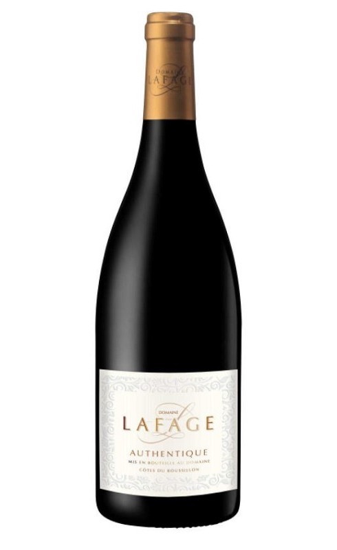 Photographie d'une bouteille de vin rouge Lafage Authentique 2020 Cdroussi Rge 75 Cl Crd