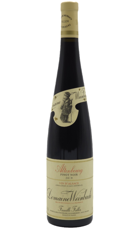Photographie d'une bouteille de vin rouge Weinbach Altenbourg 2019 Pinot Noir Rge Bio 75cl Crd
