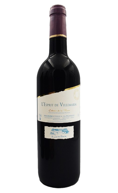 Photographie d'une bouteille de vin rouge Ormarine Esprit De Villemarin 2022 Coll Moure Rge 75cl Crd