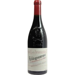 Photographie d'une bouteille de vin rouge Brunier Telegramme 2020 Chtneuf Rge 75cl Crd