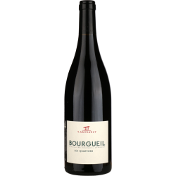 Photographie d'une bouteille de vin rouge Y Amirault Les Quartiers 2020 Bourgeuil Rge Bio 75cl Crd