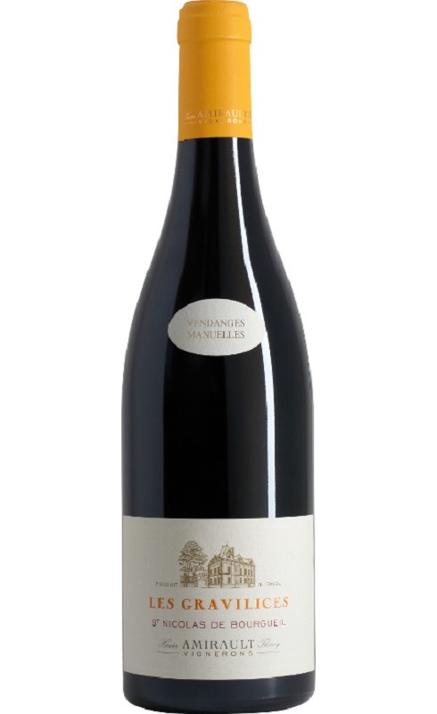 Photographie d'une bouteille de vin rouge Amirault Les Gravilices 2019 St Nico-Bourg Rge 75cl Crd