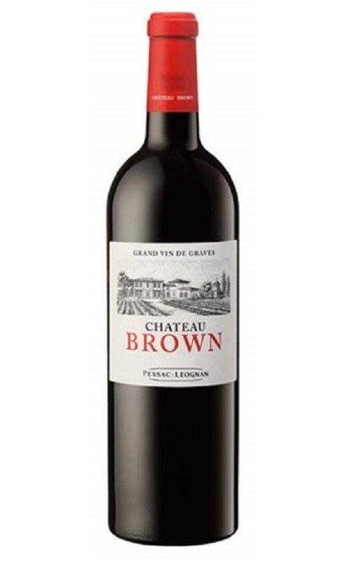 Photographie d'une bouteille de vin rouge Cht Brown 2021 Pessac-Leognan Rge 75cl Crd