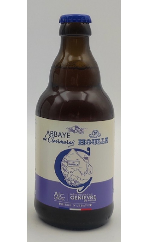 Photographie d'une bouteille de bière Abbaye De Clairmarais Blonde Au Genievre De Houlle 33cl Crd