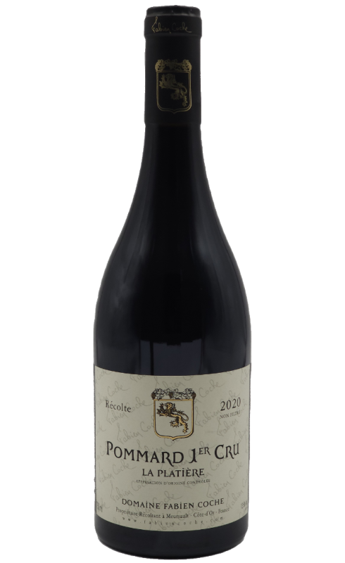 Photographie d'une bouteille de vin rouge Coche La Platiere 1er Cru 2020 Pommard Rge 75cl Crd