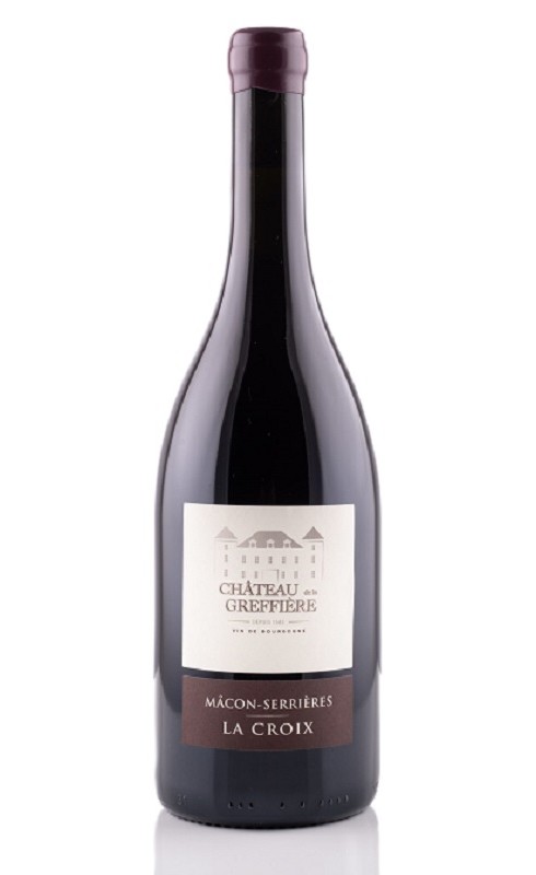 Photographie d'une bouteille de vin rouge Cht Greffiere La Croix 2020 Macon Serrieres Rge 1 5l Crd