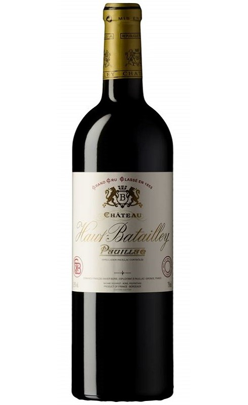 Photographie d'une bouteille de vin rouge Cht Haut-Batailley 2021 Pauillac Rge 75 Cl Crd