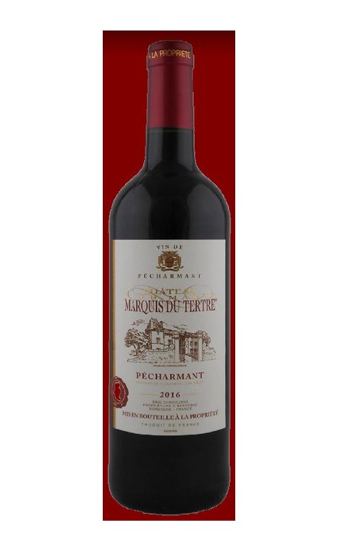 Photographie d'une bouteille de vin rouge Cht Pech Marty Marquis Du   2020 Pecharmant Rge 75cl Crd