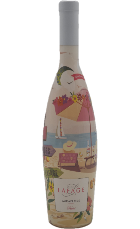 Photographie d'une bouteille de vin rosé Lafage Miraflors Collector 2023 Igp Ccatal Rose 75cl Crd
