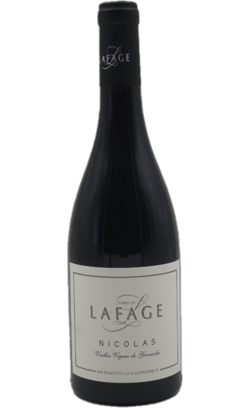 Photographie d'une bouteille de vin rouge Lafage Nicolas 2021 Cotes Catalanes Rge 75 Cl Crd