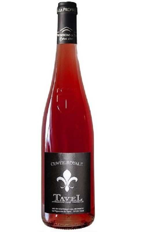 Photographie d'une bouteille de vin rosé Tavel Cuvee Royale 2022 Tavel Rose 75cl Crd