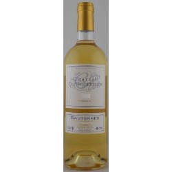 Photographie d'une bouteille de vin blanc Cht Quincarnon 2016 Sauternes Blc 37 5 Cl Crd
