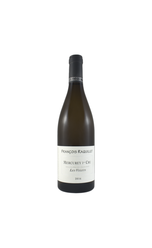 Photographie d'une bouteille de vin blanc Raquillet Les Veleys 2021 Mercurey Blc 75cl Crd