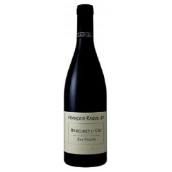 Photographie d'une bouteille de vin rouge Raquillet Les Veleys 2021 Mercurey Rge 75cl Crd