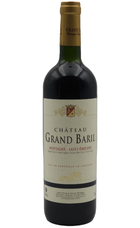 Photographie d'une bouteille de vin rouge Cht Grand Baril 2019 Mont St-Emilion Rge 75cl Crd