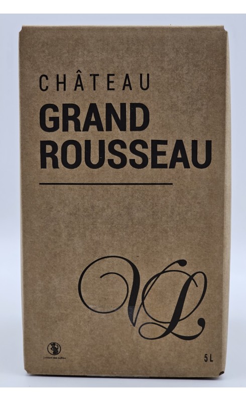 Photographie d'une bouteille de vin rouge Lumeau Grand Rousseau Bdx Rge Bib 5 L Crd