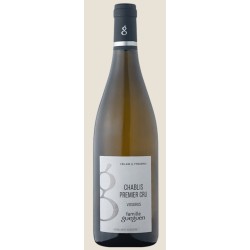 Photographie d'une bouteille de vin blanc Gueguen Vosgros 1er Cru 2021 Chablis Blc 75 Cl Crd