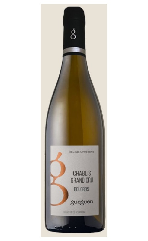 Photographie d'une bouteille de vin blanc Gueguen Bougros Gc 2021 Chablis Blc 75 Cl Crd