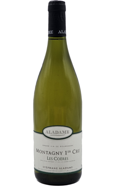 Photographie d'une bouteille de vin blanc Aladame Les Coeres 2022 Montagny 1er Cru Blc 75cl Crd