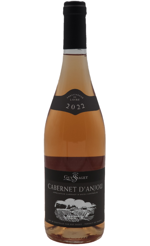 Photographie d'une bouteille de vin rosé Guy Saget Cabernet D Anjou 2023 Rose 75cl Crd