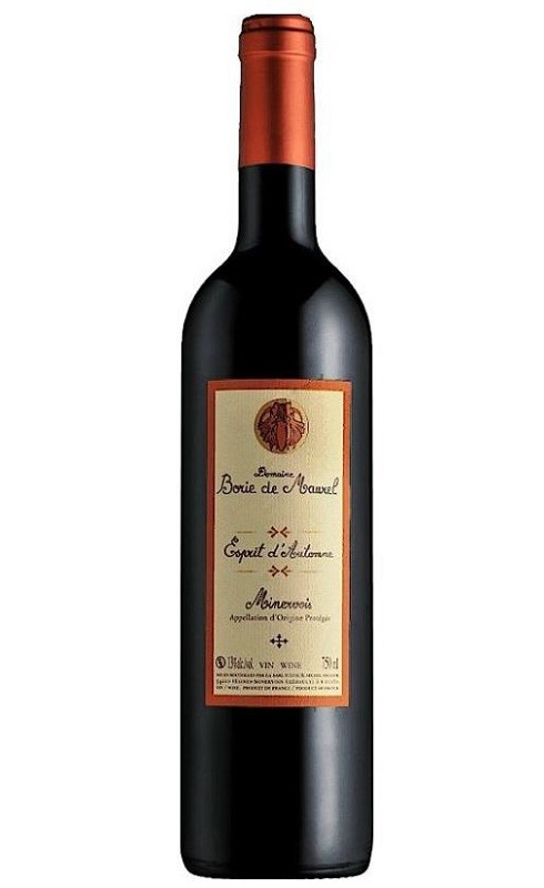 Photographie d'une bouteille de vin rouge Borie Esprit D Automne 2023 Minervois Rge Bio 75cl Crd