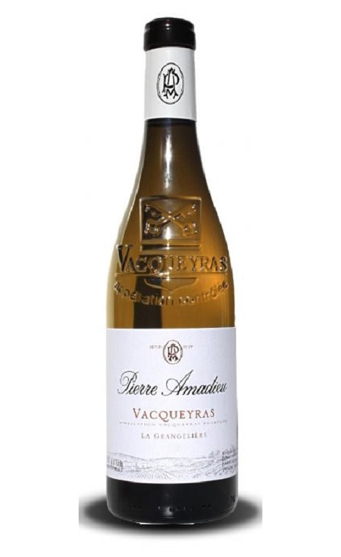 Photographie d'une bouteille de vin blanc Amadieu La Grangeliere 2022 Vacqueyras Blc 75cl Crd