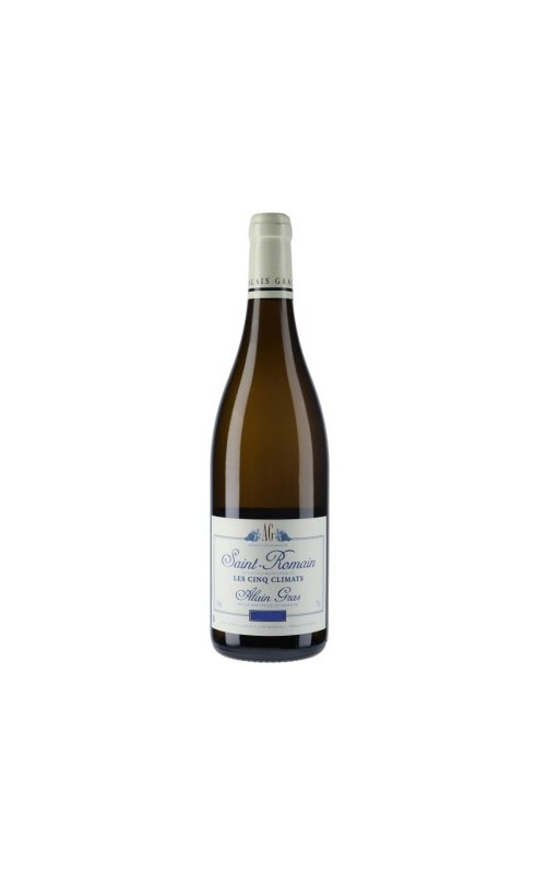Photographie d'une bouteille de vin blanc Gras Les Cinq Climats 2022 Saint-Romain Blc 75cl Crd