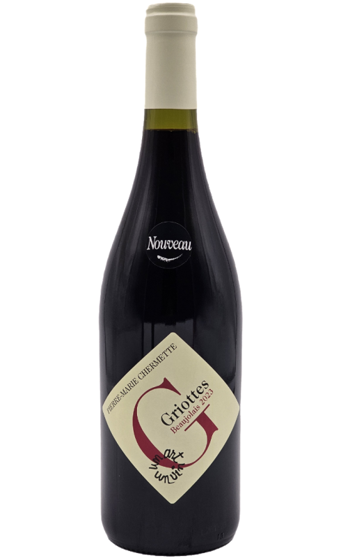 Photographie d'une bouteille de vin rouge Chermette Les Griottes 2023 Bjls Rge 75cl Crd