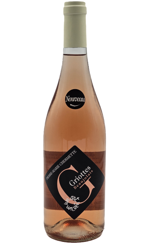 Photographie d'une bouteille de vin rosé Chermette Griottes Rose 2023 Bjls Rose 75cl Crd