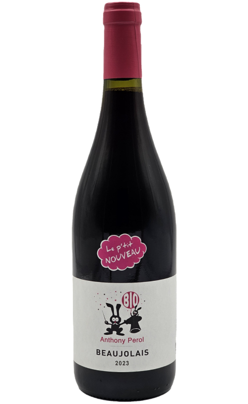 Photographie d'une bouteille de vin rouge Perol Beaujolais Bio P Tit 2023 Bjls Rge Bio 75 Cl Crd