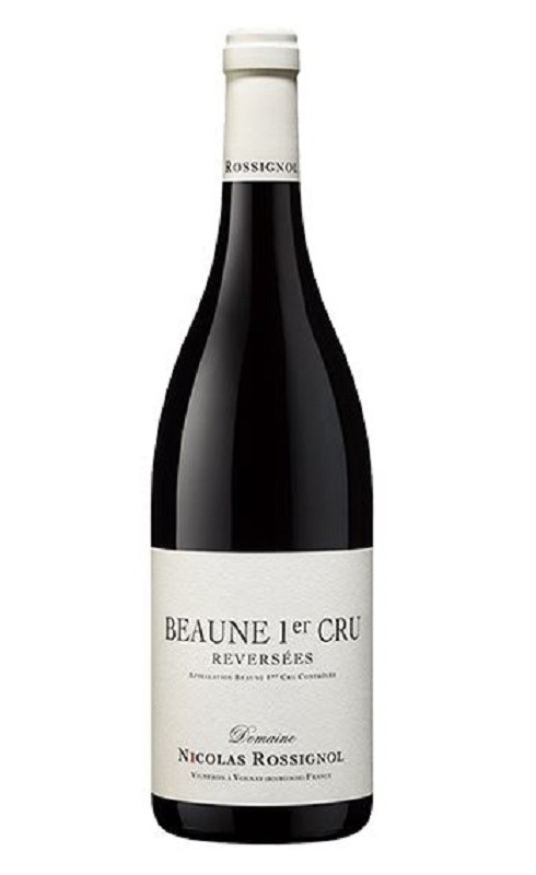 Photographie d'une bouteille de vin rouge Rossignol Reversees 1er Cru 2019 Beaune Rge 75cl Crd
