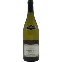 Photographie d'une bouteille de vin blanc Chablisienne Vaillons 2018 Chablis 1er Cru Blc 75 Cl Crd