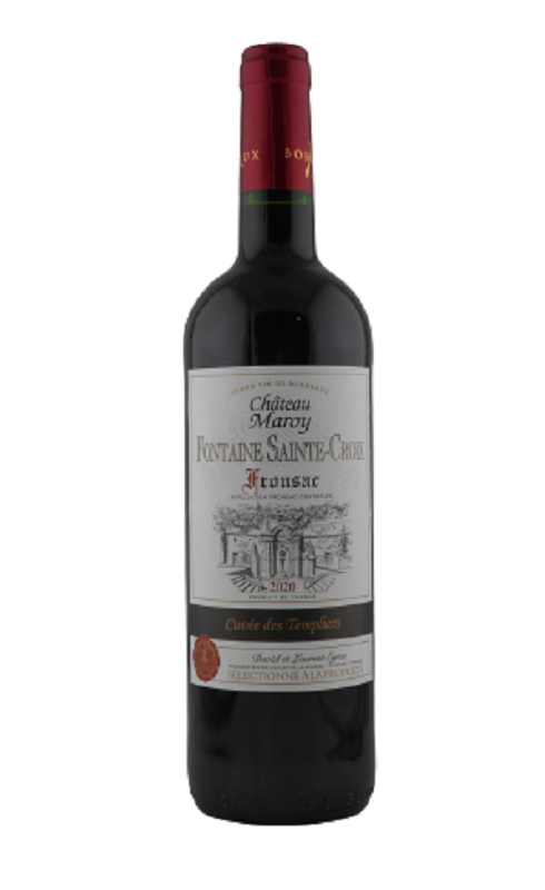 Photographie d'une bouteille de vin rouge Cht Maroy Fontaine Ste Croix 2020 Fronsac Rge 75cl Crd