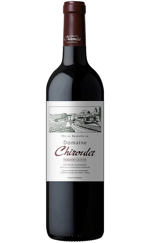 Photographie d'une bouteille de vin rouge Chiroulet Terroir Gascon 2022 Cdgascon Rge 75cl Crd