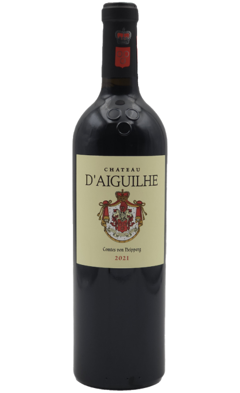 Photographie d'une bouteille de vin rouge Cht D Aiguilhe 2021 Cdbdx Castillon Rge 75cl Crd