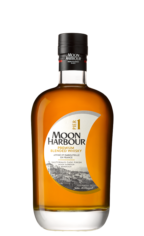 Photographie d'une bouteille de Moon Harbour Pier1 Premium Blended Whisky 70cl Crd