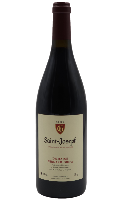Photographie d'une bouteille de vin rouge Gripa Saint-Joseph 2022 Rge 75cl Crd