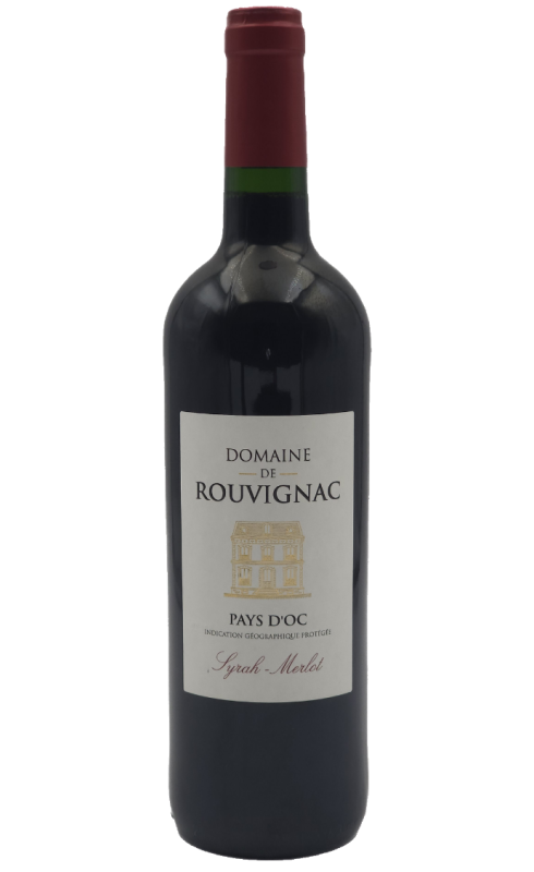 Photographie d'une bouteille de vin rouge Moulinier Rouvignac 2021 Igp Pays D Oc Rge 75cl Crd