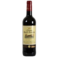 Photographie d'une bouteille de vin rouge Cht Haut Favier 2020 Blaye Cdbdx Rge 75cl Crd