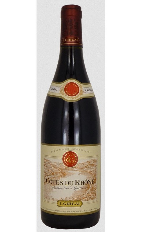 Photographie d'une bouteille de vin rouge Guigal Cotes Du Rhone 2019 Rge 75cl Crd