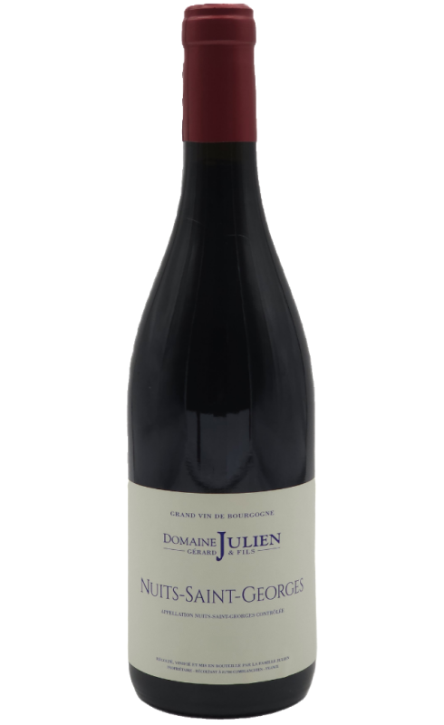Photographie d'une bouteille de vin rouge Julien Nuits St-Georges Villages 2022 Rge 75cl Crd