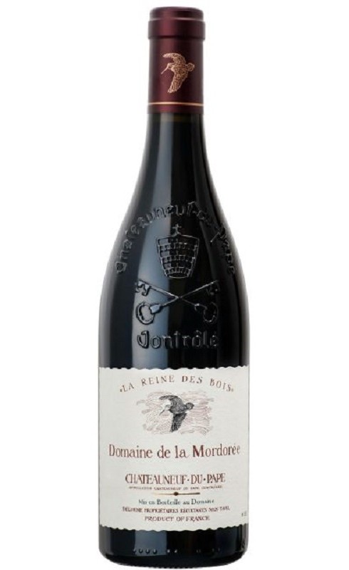 Photographie d'une bouteille de vin rouge La Mordoree La Reine Des Bois 2021 Chtneuf Rge 1 5 L Crd