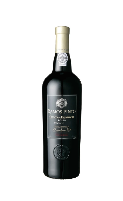 Photographie d'une bouteille de vin rouge Ramos Pinto Quinta Ervamoira Vintage 2004 Rge 75cl Crd