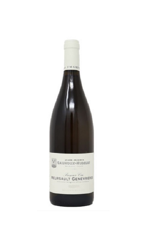 Photographie d'une bouteille de vin blanc Gaunoux Genevrieres 1er Cru 2020 Meursault Blc 75cl Crd