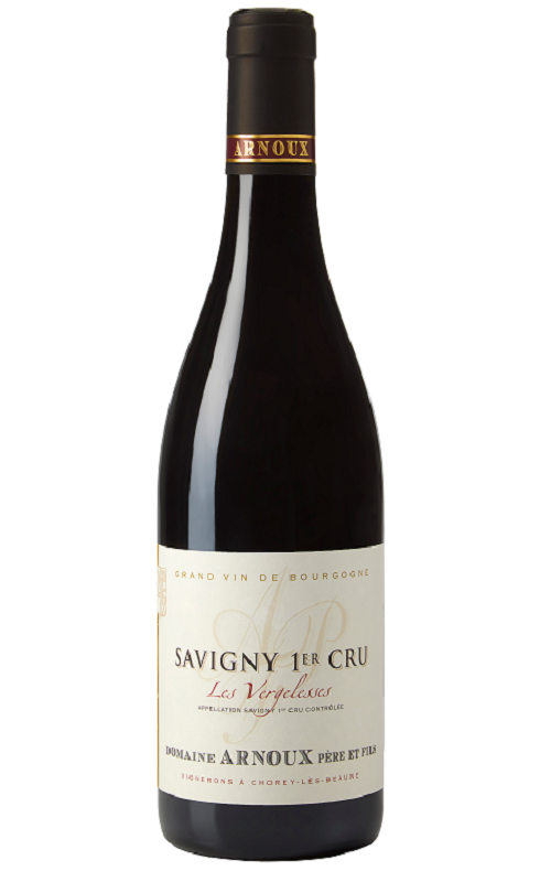 Photographie d'une bouteille de vin rouge Arnoux Les Vergelesses 2022 Savigny Rge 75cl Crd