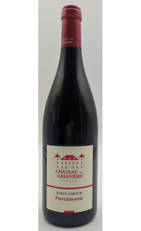 Photographie d'une bouteille de vin rouge Cht Greffiere Parcimonie 2020 St-Amour Rge 75cl Crd