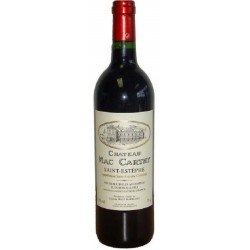 Photographie d'une bouteille de vin rouge Cht Mac Carthy 2021 St-Estephe Rge 75 Cl Crd